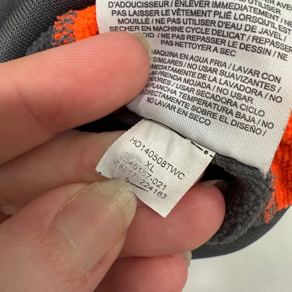Nike Therma Fit Hoodie Gray‎ Orange Swoosh Athletic Performance Kids XL